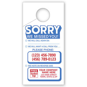 Door Hangers "Sorry we Missed You"