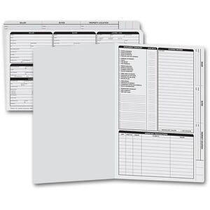 Legal size gray real estate listing folders