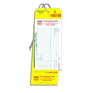 4-in-1 Carbon Copy Repair Tags with Claim Checks