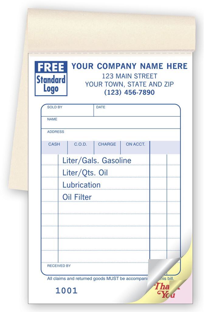 Gas Station Receipt Books, 3-Part