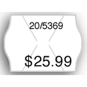 White Price Labels for 2-line METO Guns