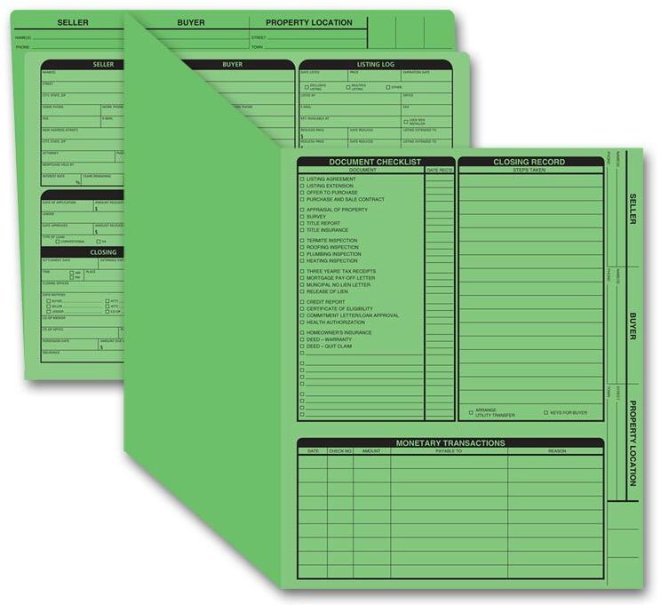 Green real estate folders