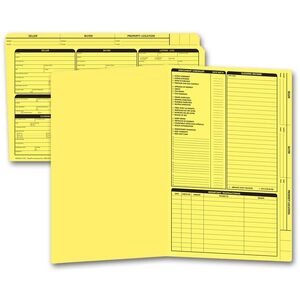 Yellow real estate listing folders