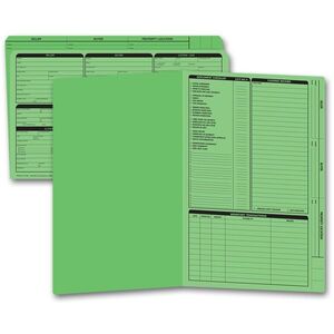 Green real estate listing folders