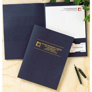 Linen Presentation Folders - Blue