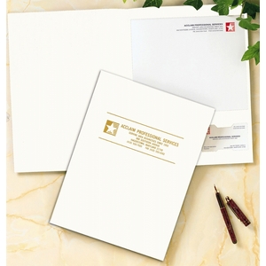 Linen Presentation Folders - White