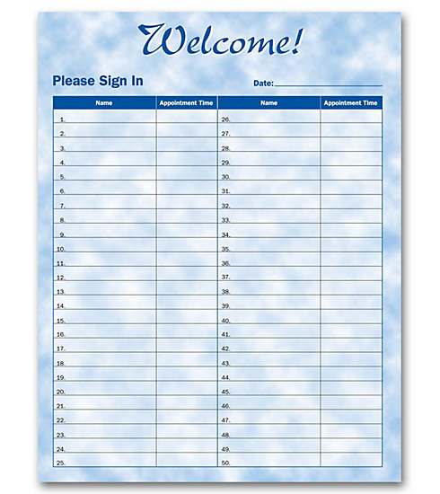 Patient Sign-In Sheet