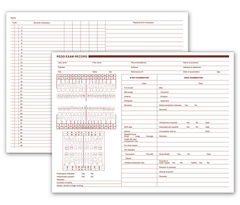 Pediatric Dental Exam Record