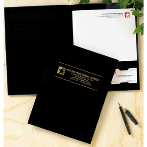 Linen Presentation Folders - Black