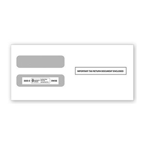 W-2 Tax Envelopes - Double-Window Envelope, Horizontal, 3-Up