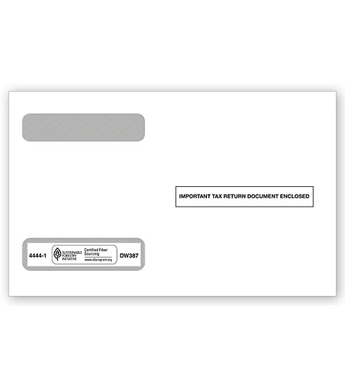 W-2 Tax Envelopes - Double-Window, Horizontal, 4-Up