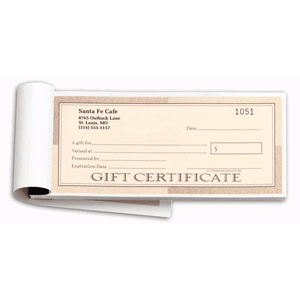 Santa Fe Custome Gift Certificate Book