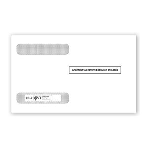 Self-Seal Double-Window Envelope - Horizontal W-2, 4-Up