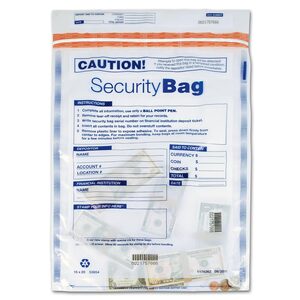 53854, 15" x 20" Single Pocket Deposit Bag, Clear