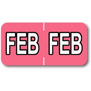 Sycom® Compatible End-Tab Month-Aging Labels - February