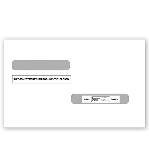 4-Up W-2 & 1099-R Tax Envelopes - Double Window 