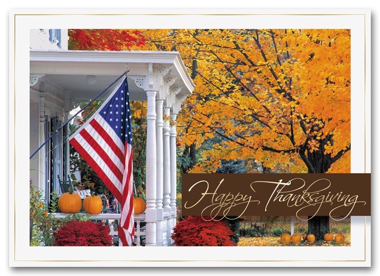 H2665, Personalized Thanksgiving Cards -  Golden Days