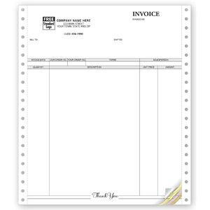 General Continuous Invoice, 3-Part