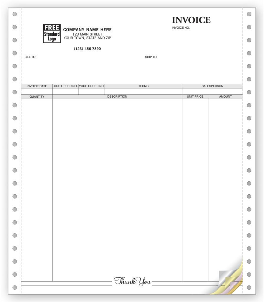 General Continuous Invoice, 3-Part