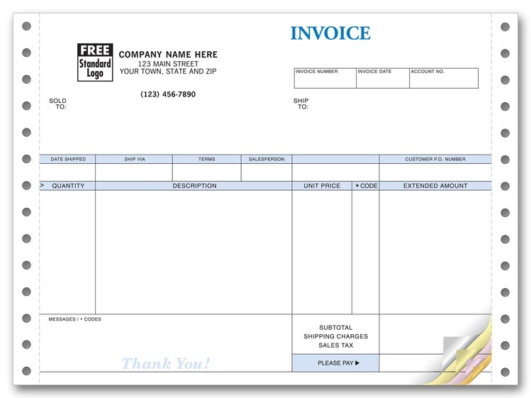 Compact Continuous Invoice, 5-Part