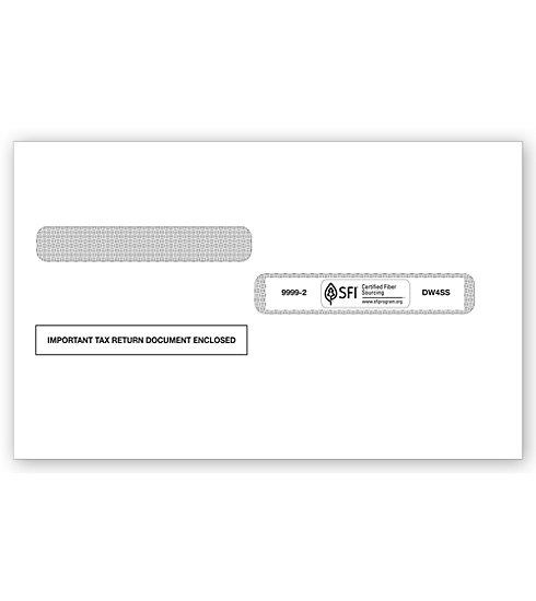 W-2 Tax Envelopes - Double-Window, Self-Seal