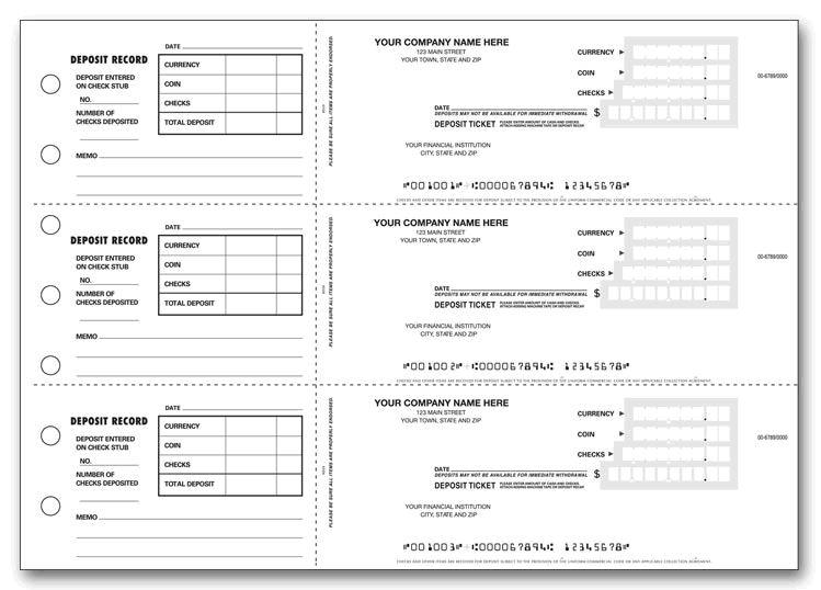 3-Per-Page Deposit Tickets