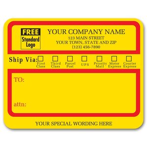 1200A, Jumbo Mailing Labels w/ "Ship Via" Check Boxes, Padde