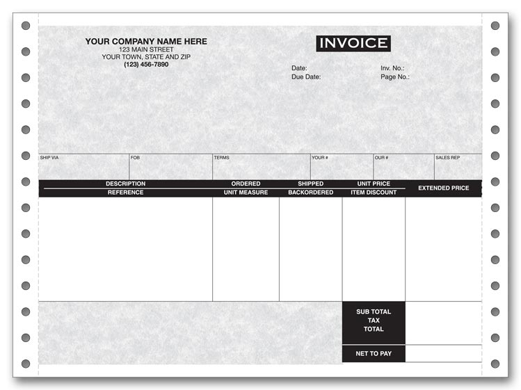 13148G, Continuous Invoice Parchment