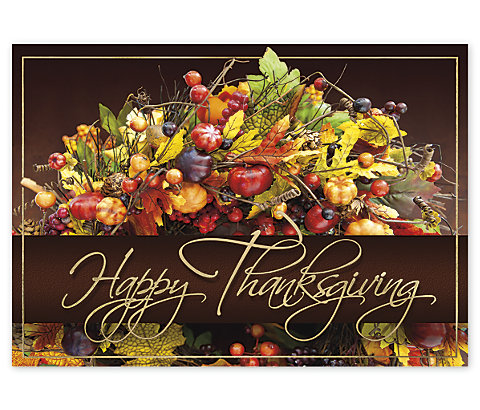 Custom Happy Thanksgiving Holiday Cards