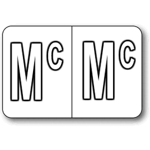 Sycom®/Barkley® Individual End-Tab Labels - Mc