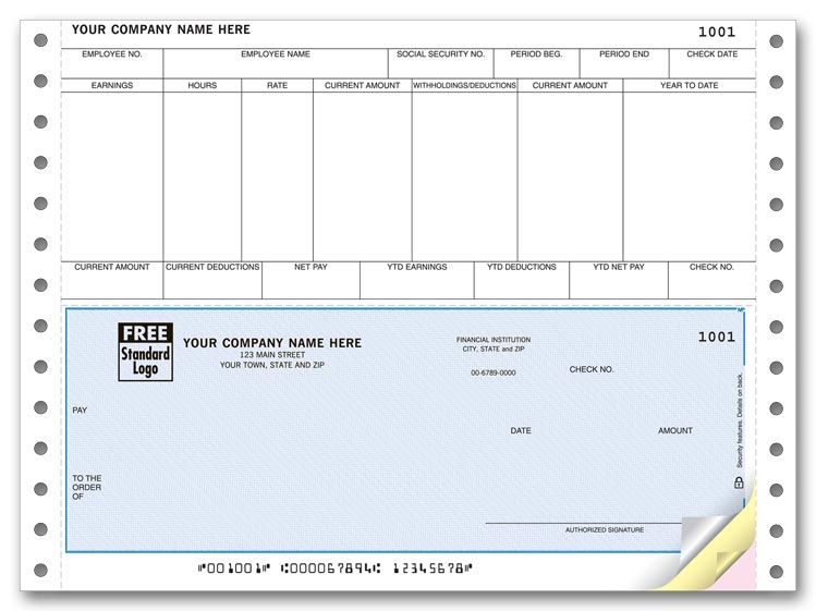 Tractor Feed Payroll Check