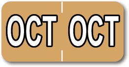 Sycom® Compatible End-Tab Month-Aging Labels - October