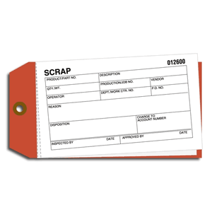 Carbon Copy Inventory Control Tag Labels - Scrap