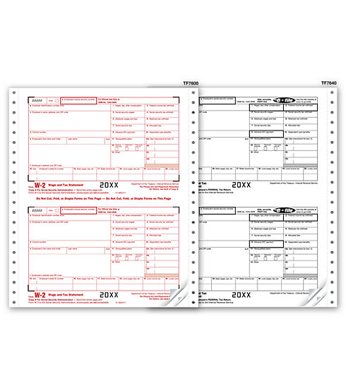 Continuous W-2 Tax Forms - Twin Sets