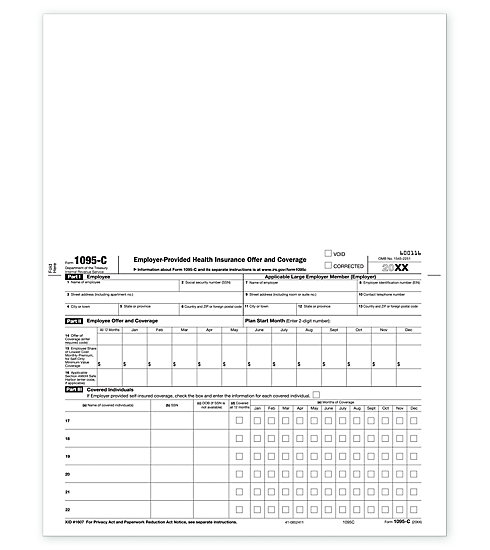 Laser 1095C Employer Provided Health Insurance