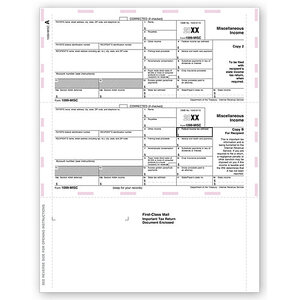 Laser 1099-MISC Tax Forms - Pressure Seal