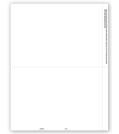 Blank Laser 1099 Tax Forms, 2-Up