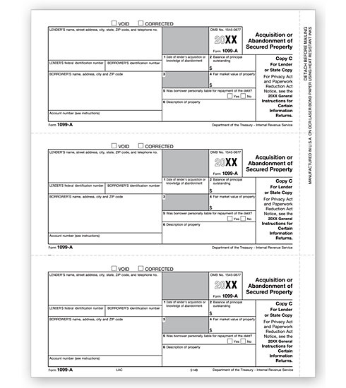 Laser 1099-A Tax Forms - State Copy C