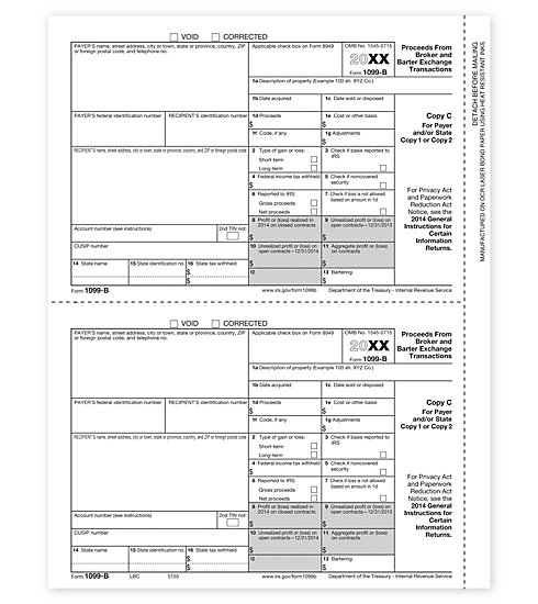 Laser 1099-B Tax Forms - Lender or State Copy C