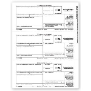 Laser 1099-S Tax Forms - Payer or Borrower Copy B