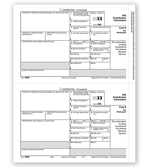 Laser 5498 Tax Forms - Copy B