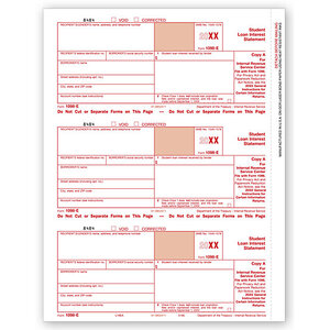 Laser 1098-E Tax Forms - Federal Copy A