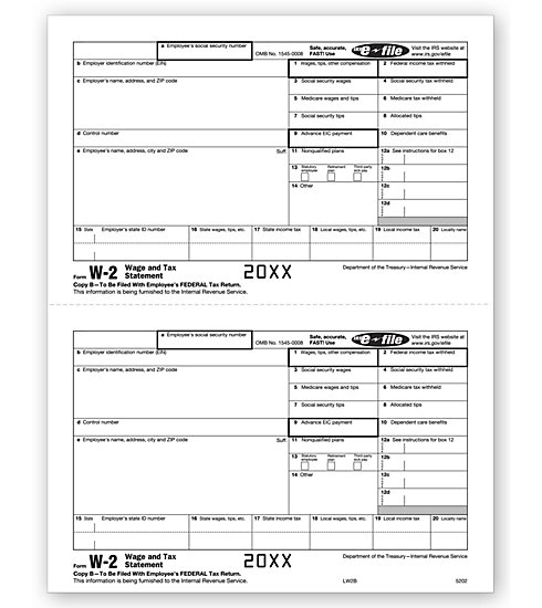 Laser W-2 Tax Forms - Employee Copy B