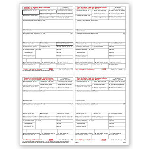 Laser W-2 Tax Forms - 4-Up