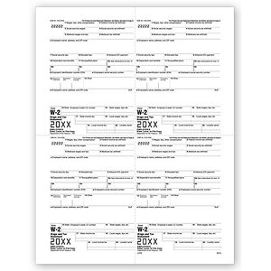 4-Up Laser W-2 Tax Forms - Employee M