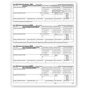 4-Up Laser W-2 Tax Forms - Horizontal Format