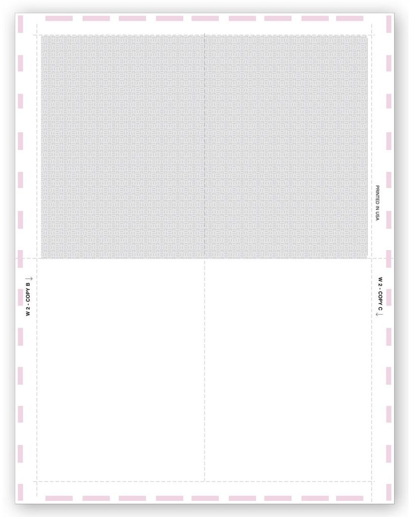 Blank Laser W-2 Tax Forms - Pressure Seal, 4-Up