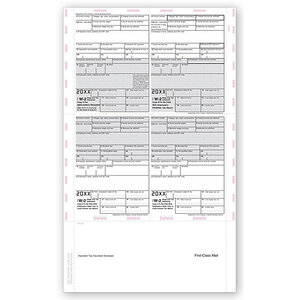 4-Up Laser W-2 Tax Forms - Pressure Seal