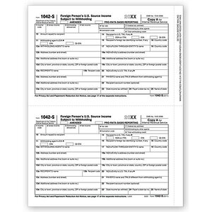 Laser 1042-S Tax Forms - Federal Copy A