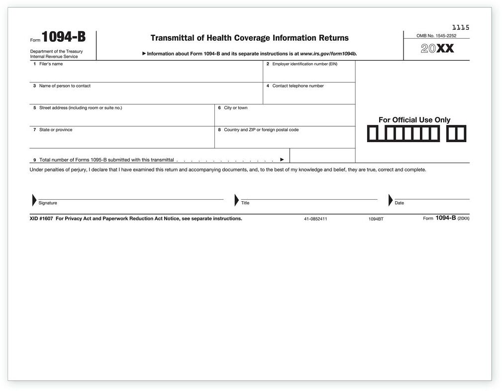 Laser 1094B Transmittal Health Coverage